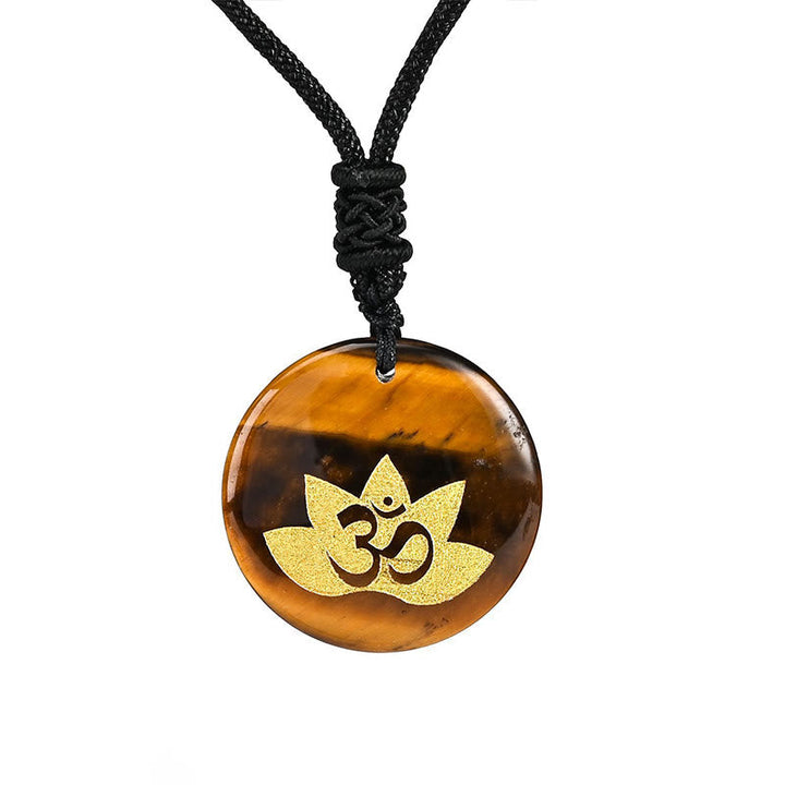 Kette Amethyst Tigerauge Lotus Om – Heilung