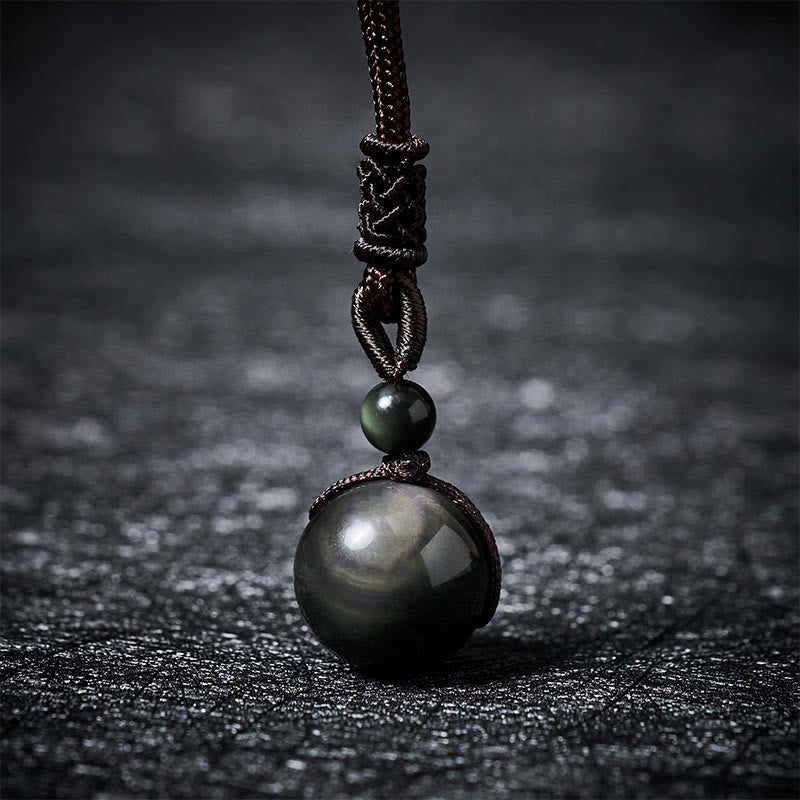 Kette Tigerauge Obsidian Regenbogen Rainbow Obsidian