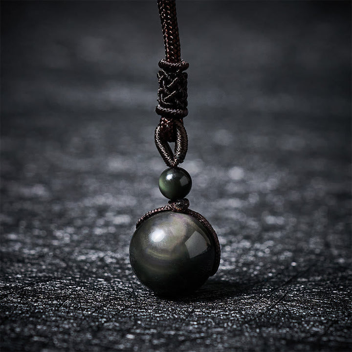Kette Tigerauge Obsidian Regenbogen Rainbow Obsidian