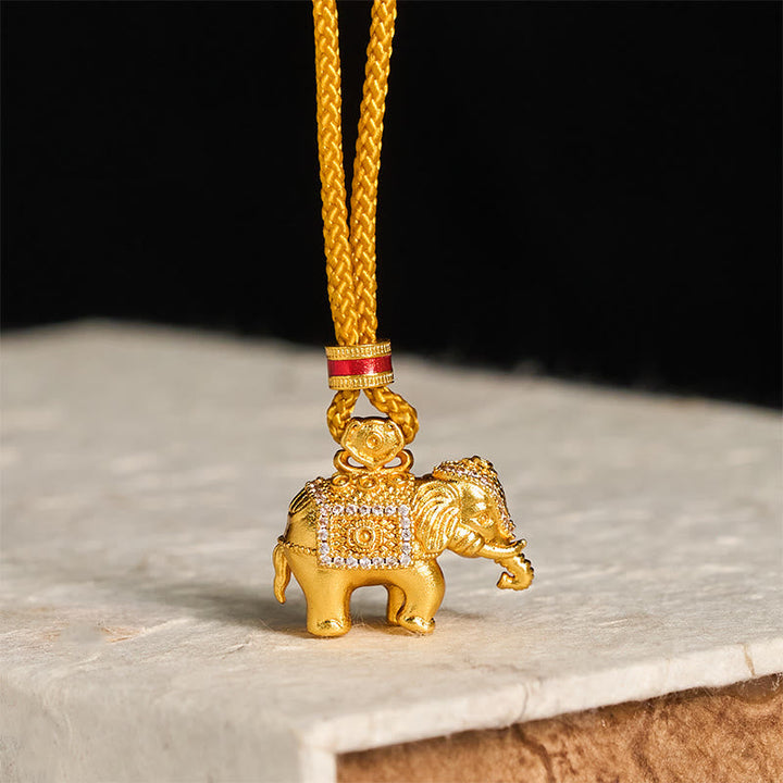Kette Vergoldetes Messing Elefant – Stärke