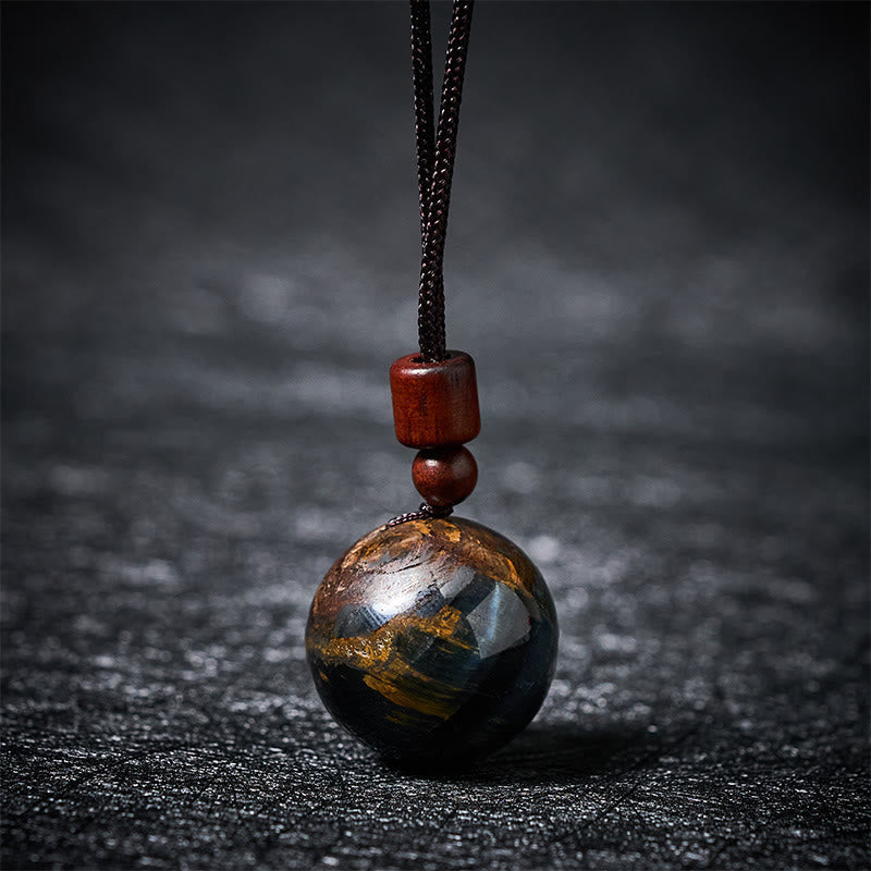 Kette Weisskristall Rosenquarz Tigerauge Rauchquarz – Schutz Blue Tiger Eye