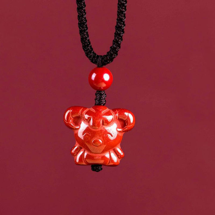 Kette Zinnober Pferd Chinesischer Zodiak – Segen Goat