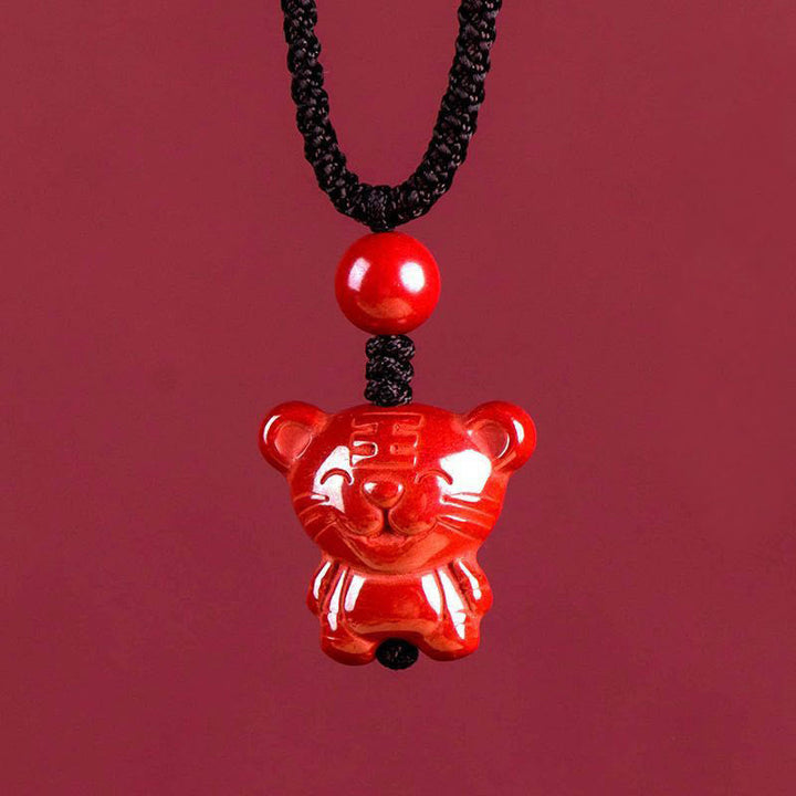 Kette Zinnober Pferd Chinesischer Zodiak – Segen Tiger