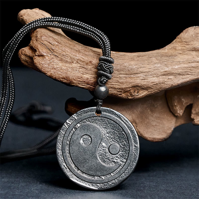 Yin Yang Kette Shungit Naturstein geschnitzt eleganter Schutz Anhänger