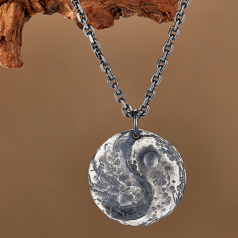 Kette Sterlingsilber Yin Yang Hammer – Harmonie Naturstein Anhänger