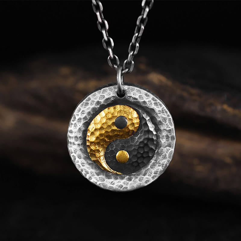 Silber Yin Yang Kette Sterlingsilber Gold Schwarz Balance Anhänger