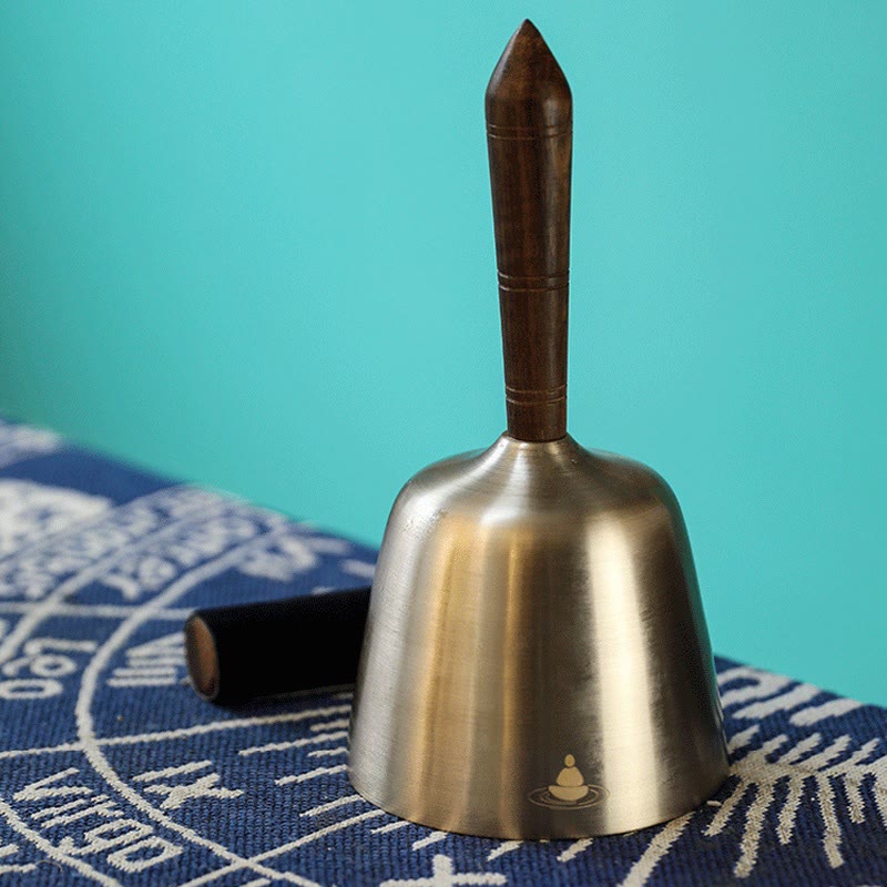 Klangspiel Glocke Holzgriff Meditation Geschenk