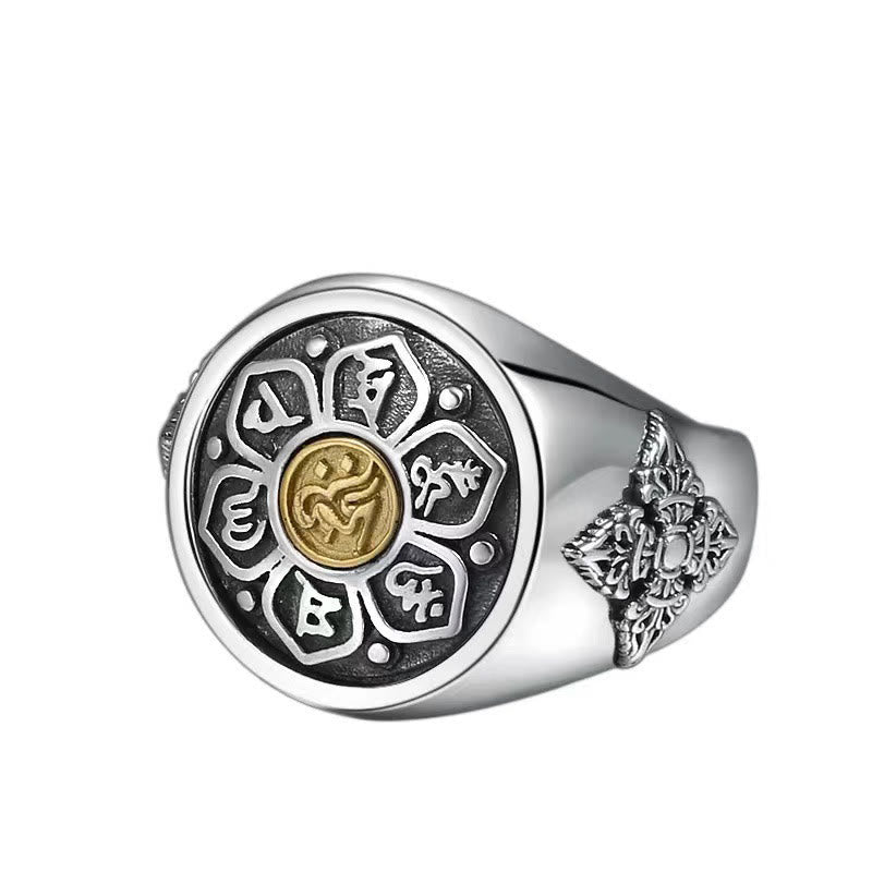 Silber Kupfer Ring Om Mani Padme Hum – Klarheit Meditation Tibetan