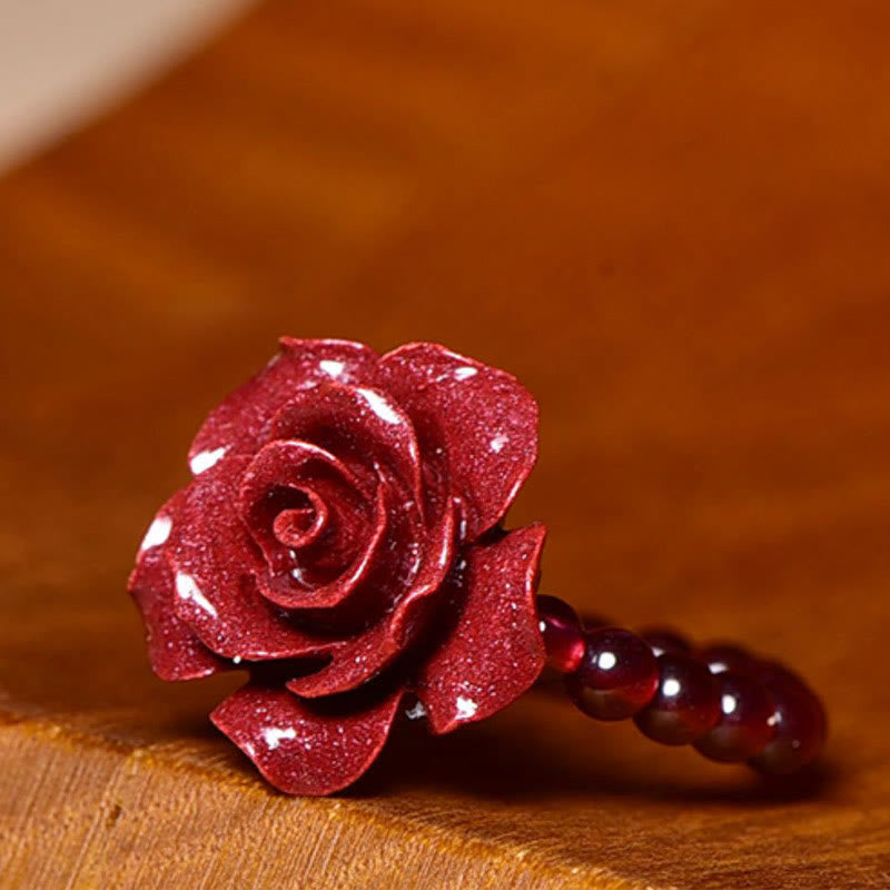 Ring Zinnober Rose Granat – Klarheit Kupfer Fengshui Schutz