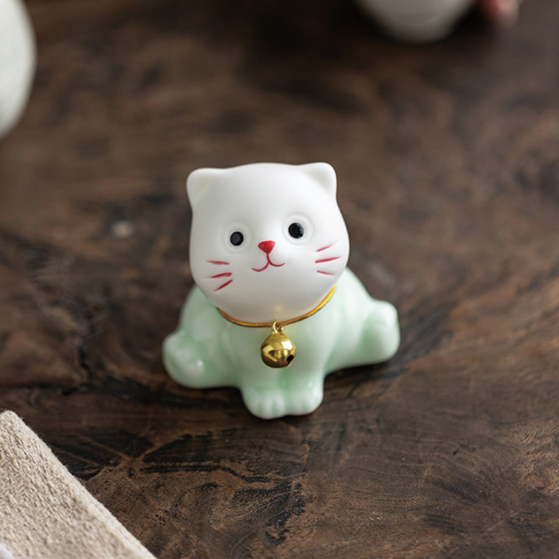 Kleine Dekofiguren Katze Keramik Wohnzimmer