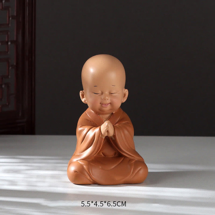 Kleiner Buddha Figur Mönch Harz Glücksbringer