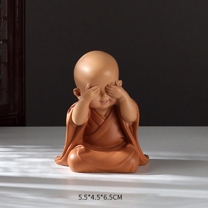 Kleiner Buddha Figur Mönch Harz Statue