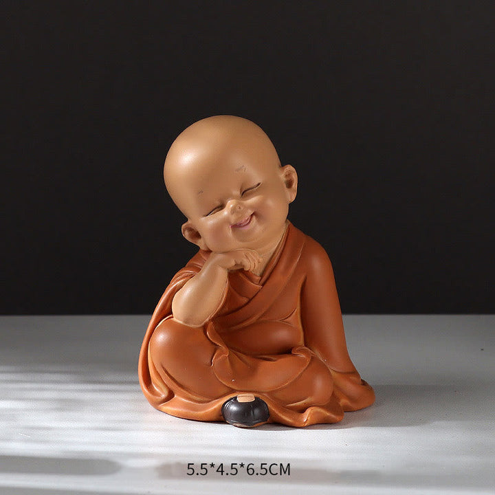 Kleiner Buddha Figur Mönch Harz Wohnzimmer