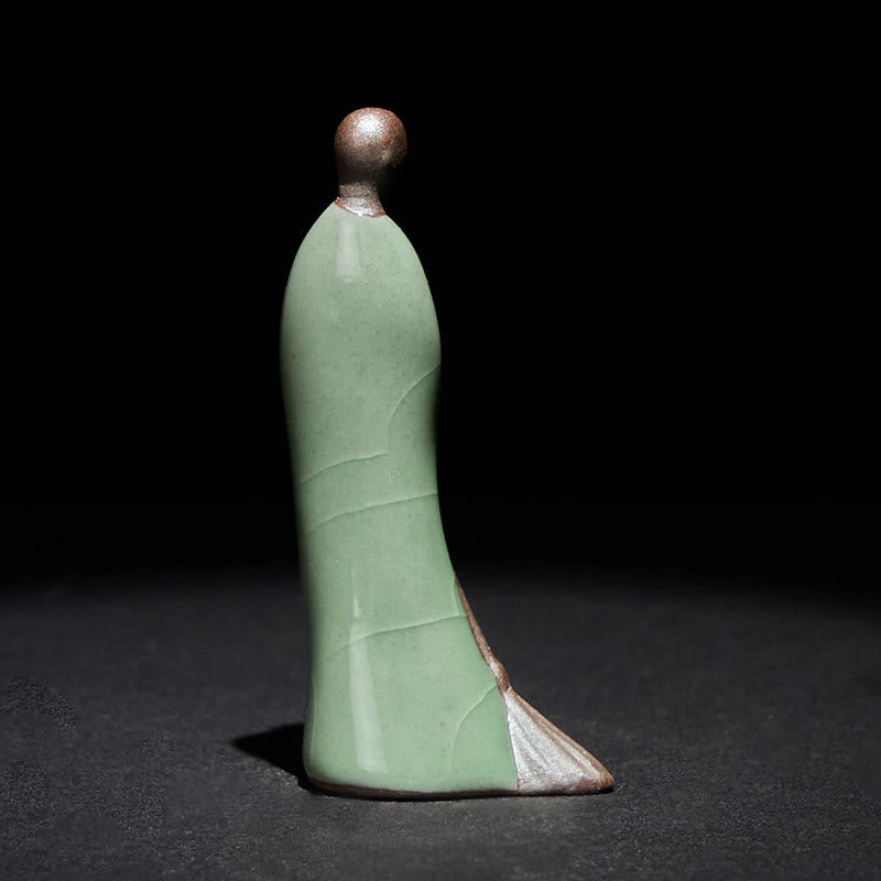 Kleiner Buddha Figur Mönch Keramik Geschenk