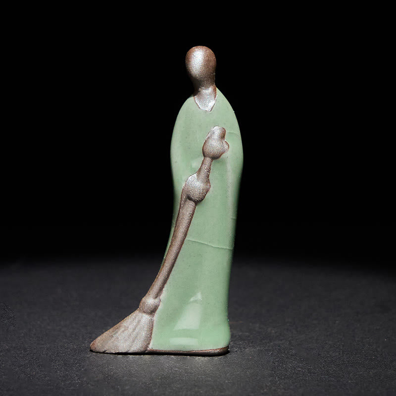 Kleiner Buddha Figur Mönch Keramik