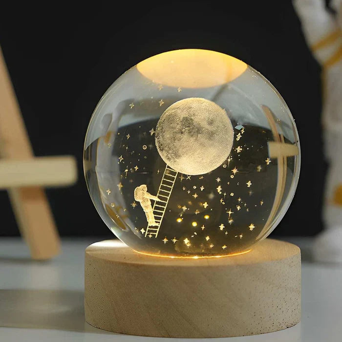 Kristallkugel Lampe Astronaut LED