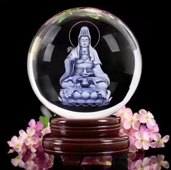 Kristallkugel Lampe Guanyin LED