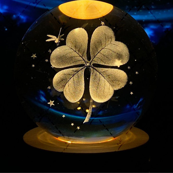 Kristallkugel Lampe Kleeblatt LED