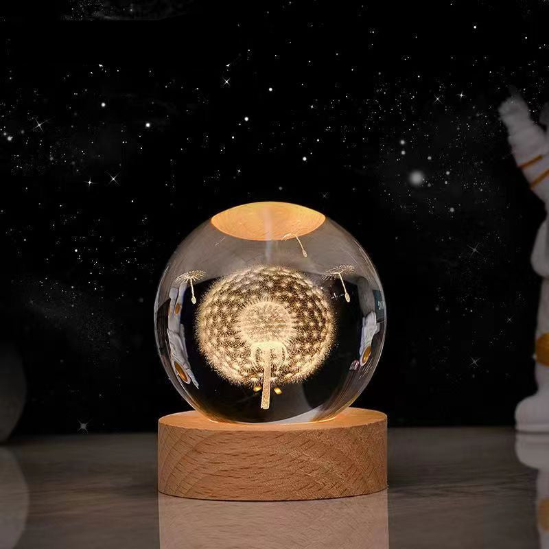 Kristallkugel Lampe Pusteblume LED