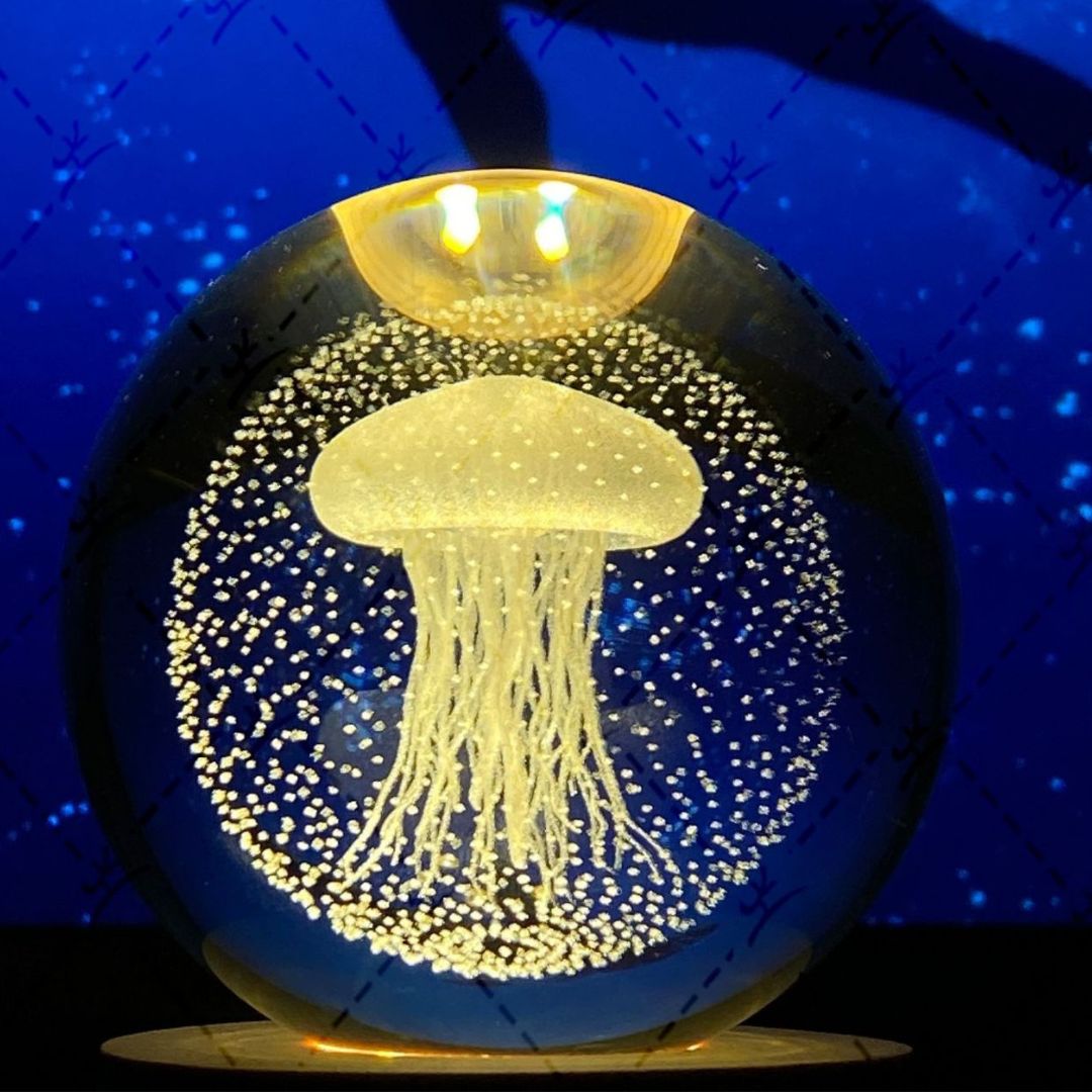 Kristallkugel Lampe Quallen LED