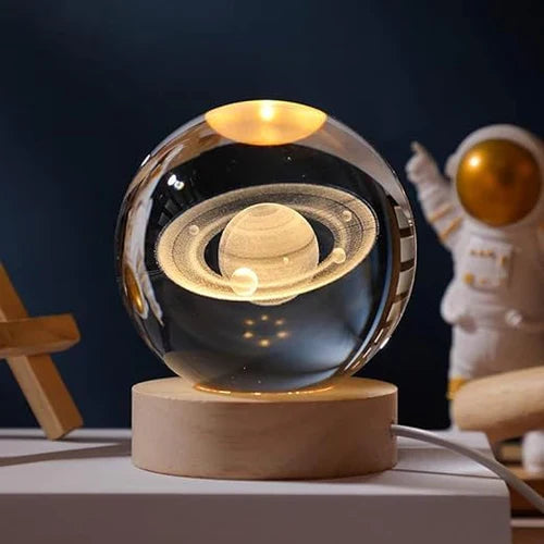 Kristallkugel Lampe Saturn LED