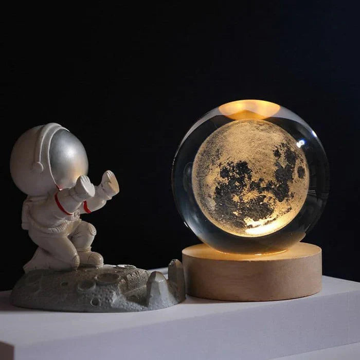 Kristallkugel Lampe Mond Astronaut