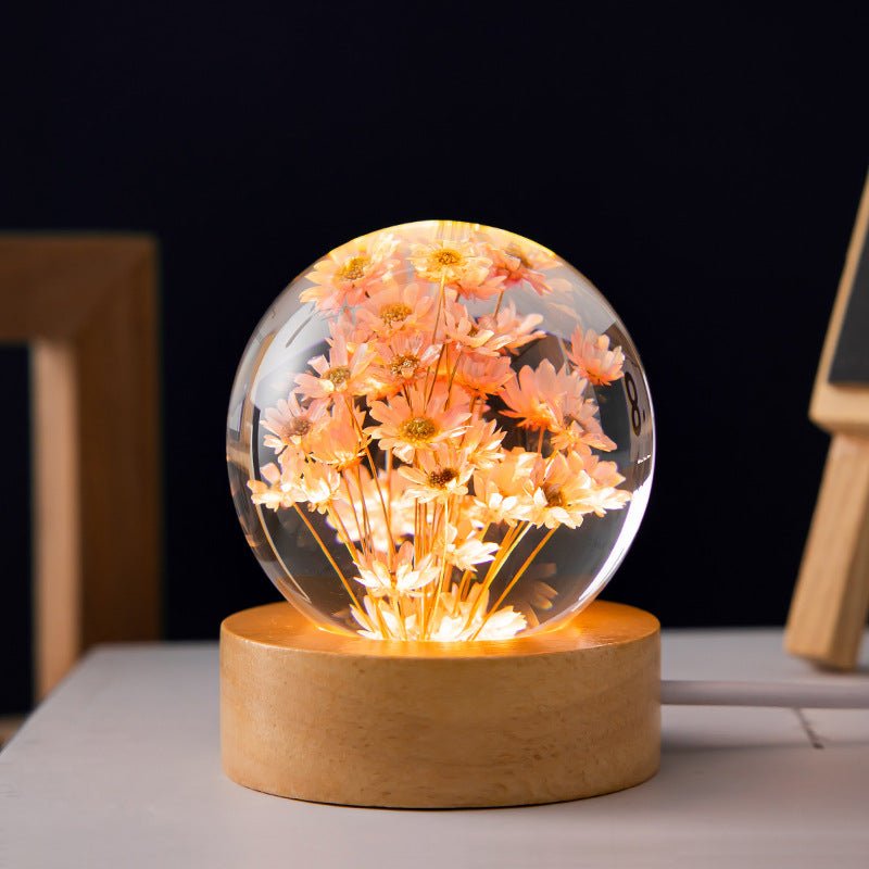 Kristallkugel Rotes Gänseblümchen Lampe