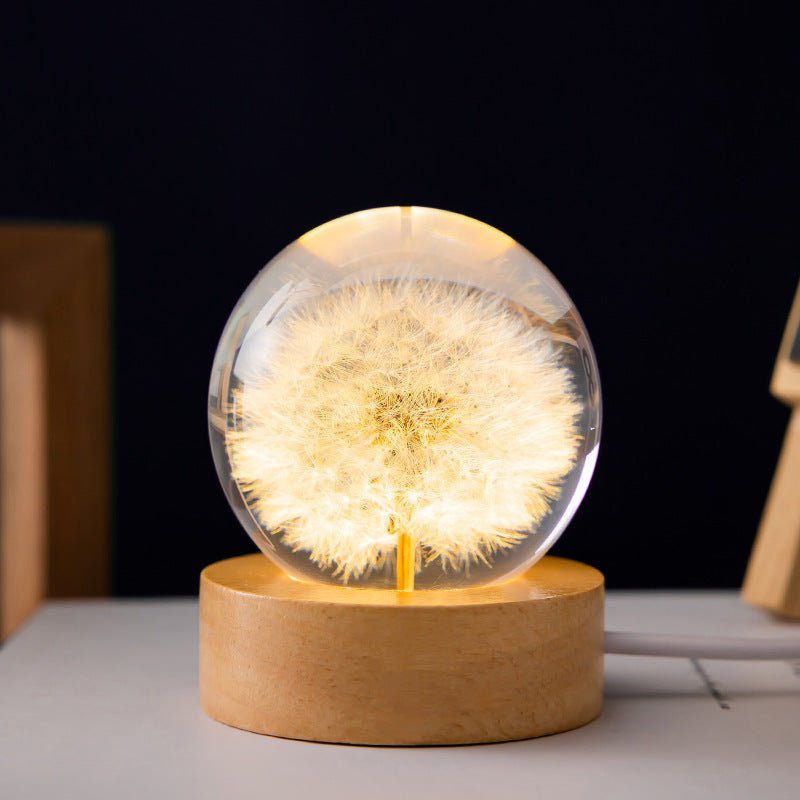 Kristallkugel Löwenzahn Pusteblume Lampe
