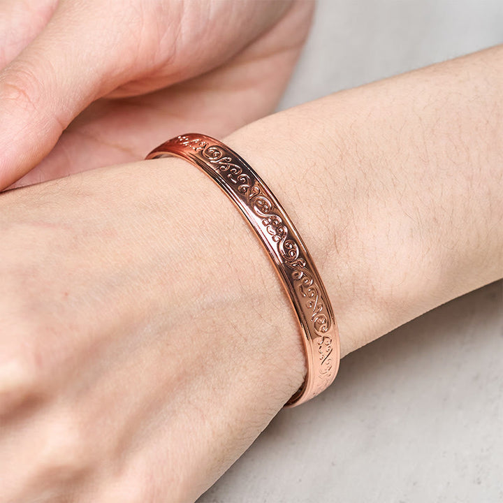 Armband Kupfer Engraved Patterned – Balance am Handgelenk getragen verziert Ornamente