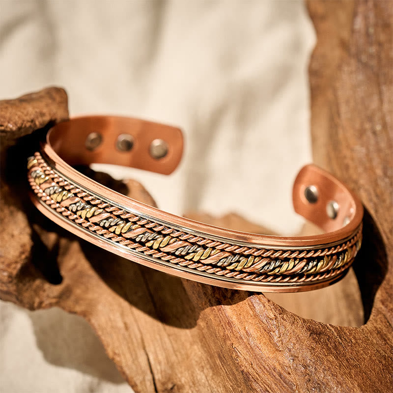 Armband Kupfer Twisted Balance Glück Magnete offener Reif Handgelenk Schmuck