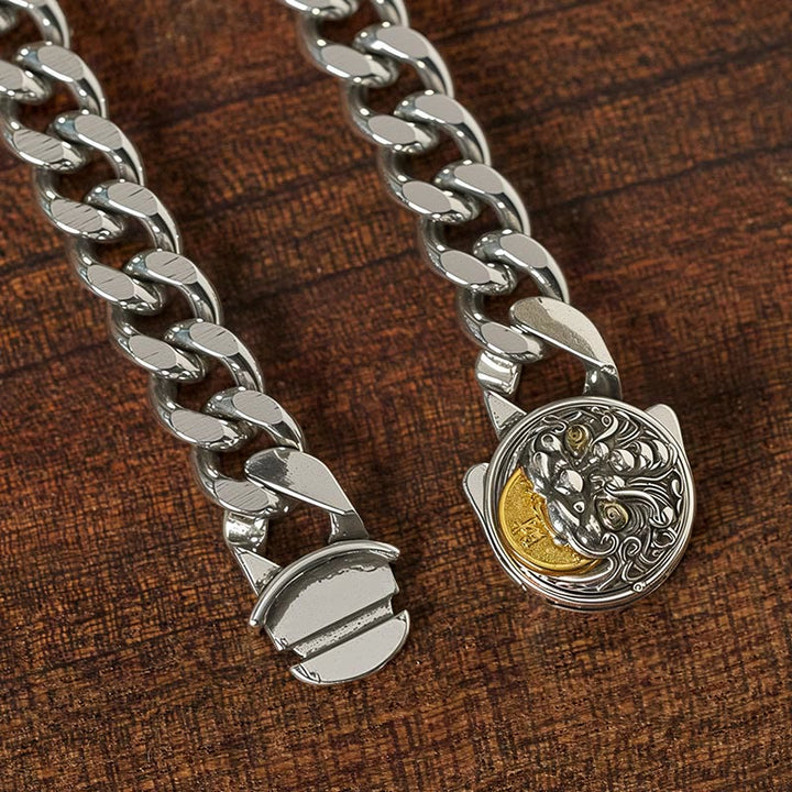 Pixiu Armband aus Silber Fengshui Schutz Glück Wohlstand Energie Handgelenk