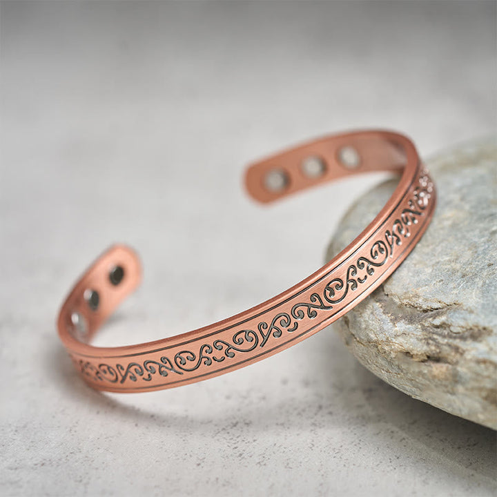 Armband Kupfer Engraved Patterned Balance magnetisch Schutz Handgelenk Schmuck