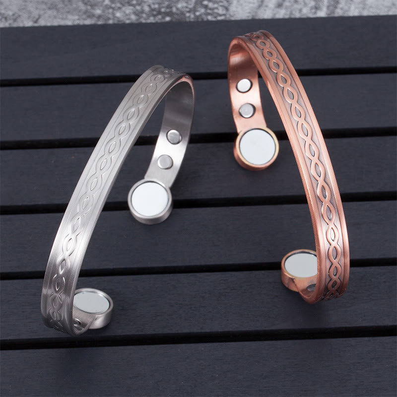 Armband Kupfer Silber magnetisch geprägt Glück Balance Segen Handgelenk Schmuck