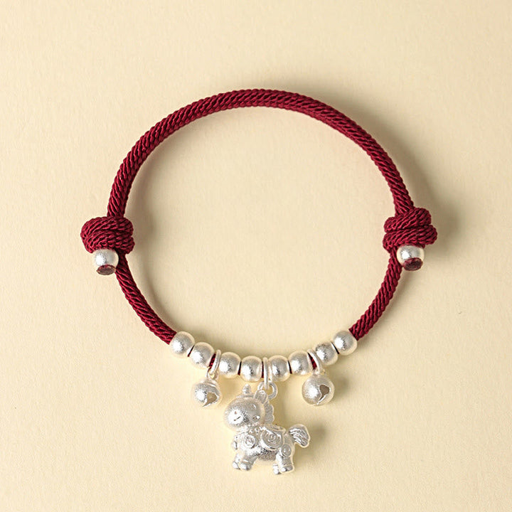 Armband Rote Schnur Kupfer Pferd – Glück & Stärke