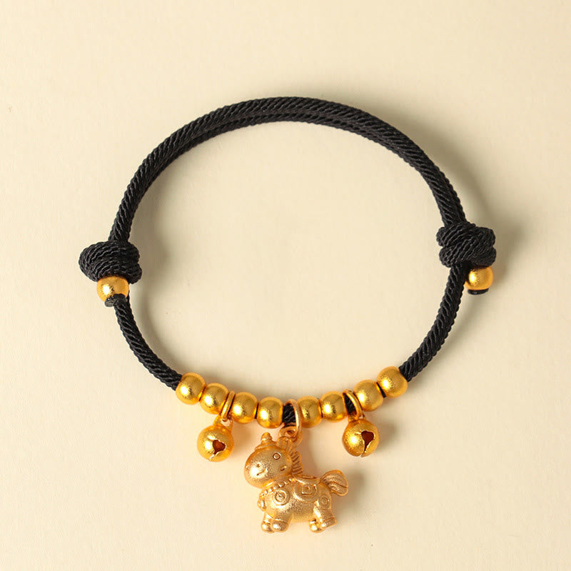 Armband Rote Schnur Kupfer Pferd – Glück & Stärke
