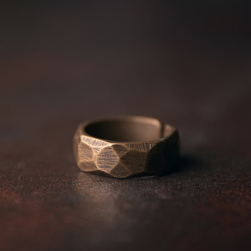 Ring Kupfer tibetisches Design geometrisches Muster Wohlstand Glück