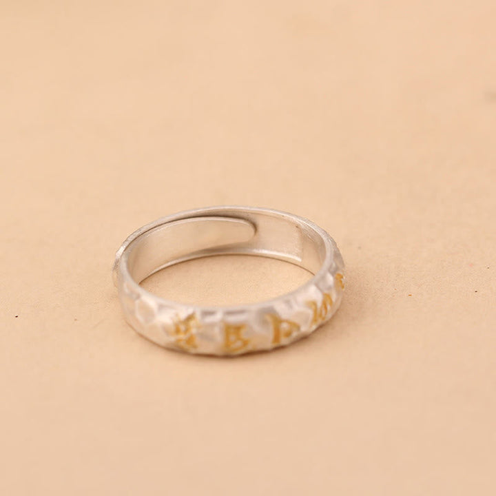 Kupfer Ring mit Om Mani Padme Hum Symbol Glück Wohlstand
