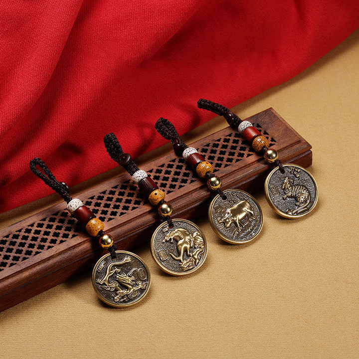 Schlüsselanhänger Tierkreis Kupfer – Glück Feng Shui Amulett spirituell Wohlstand
