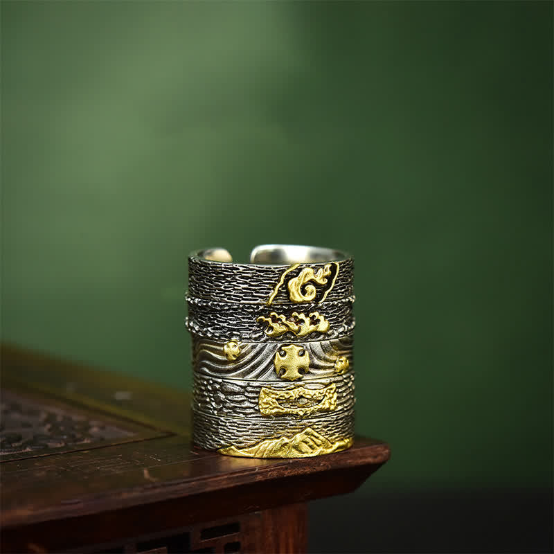 Ring Kupfer Garuda Mount Everest Weisheit handgefertigt Buddha Schutz