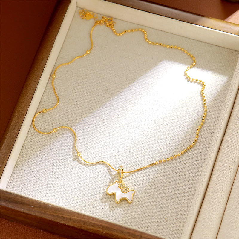 Goldene Kette Kupfer Pferd Glückmünze Anhänger Glück Symbol