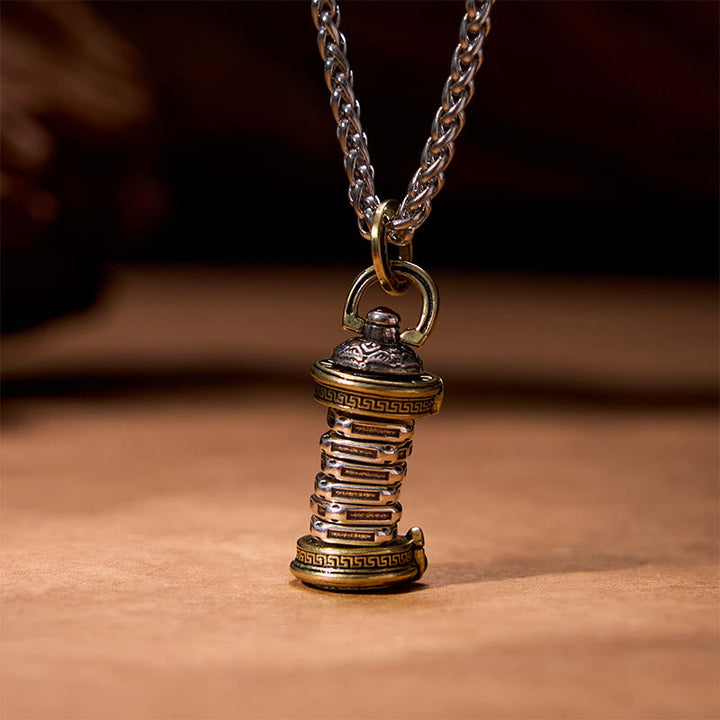 Kupfer Kette Drehbarer Turm Anhänger Yin Yang Balance Schmuck