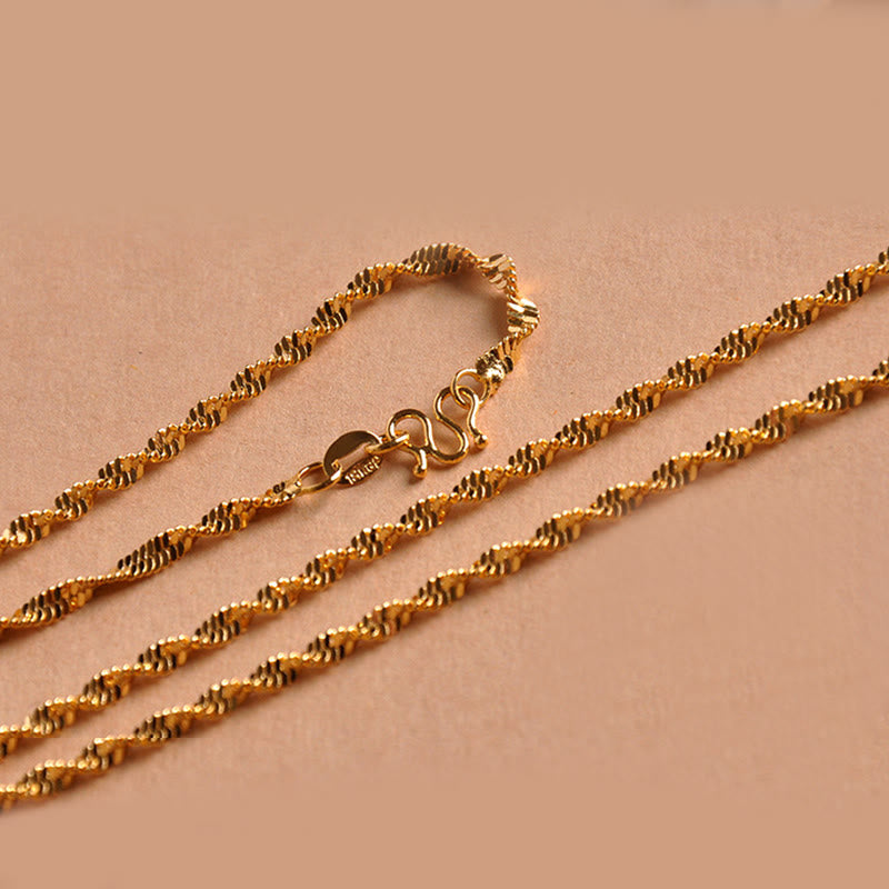Elegante Kupfer Kette Kwan Yin Wohlstand Glücksbringer Schmuck