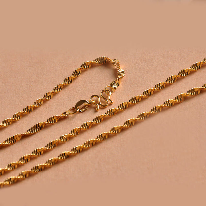 Elegante Kupfer Kette Kwan Yin Wohlstand Glücksbringer Schmuck