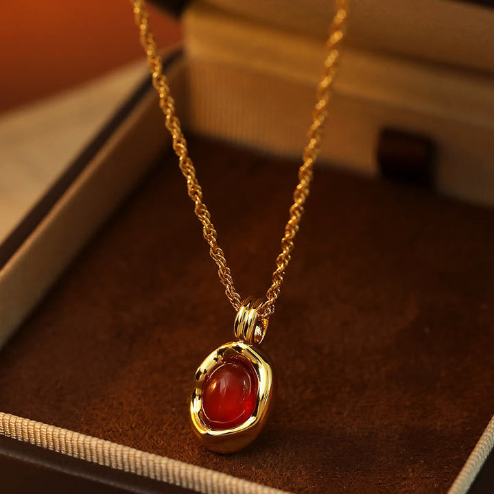 Kette Tigerauge Rote Achat Kupfer