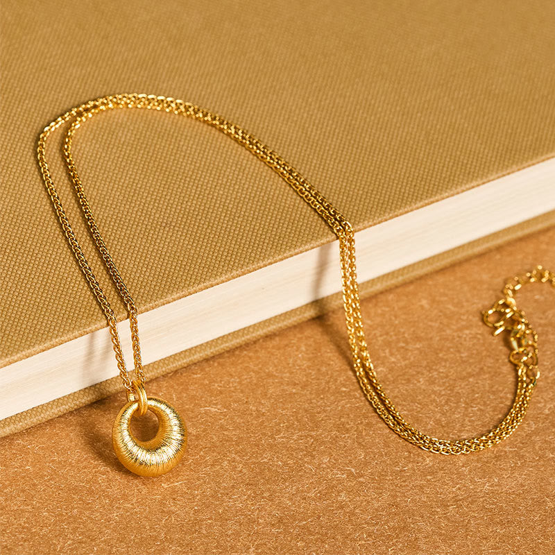 Vergoldete Kupferkette mit Frieden-Schnalle Anhänger Schmuck