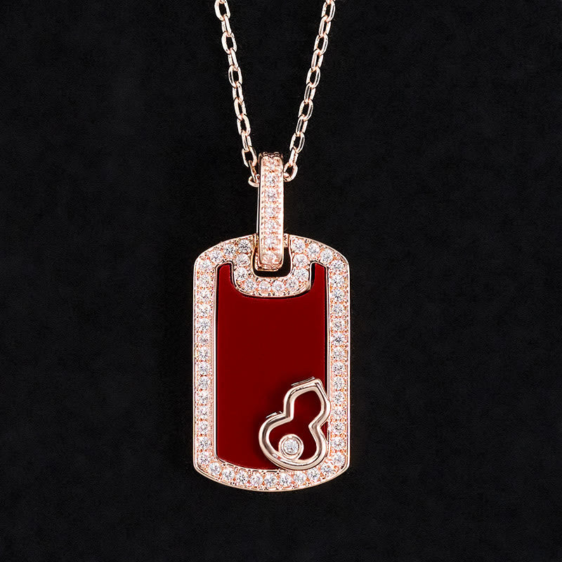 Kette Kupfer roter Stein Anhänger Hohldesign Schutz elegant Naturstein