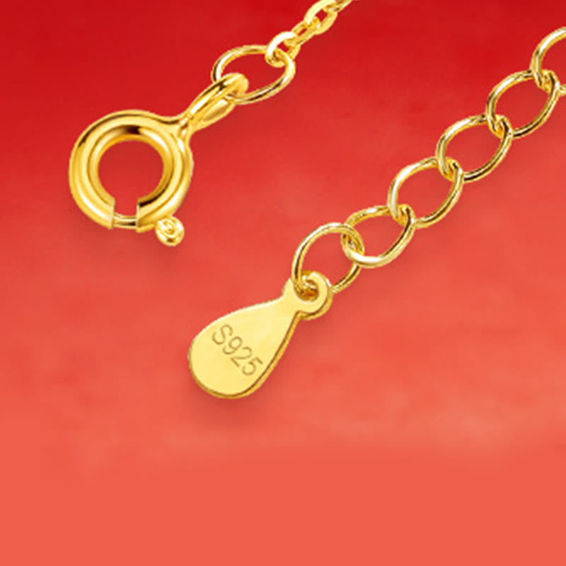 Goldene Kette Kupfer Münzanhänger Pferd Segen eleganter Verschluss