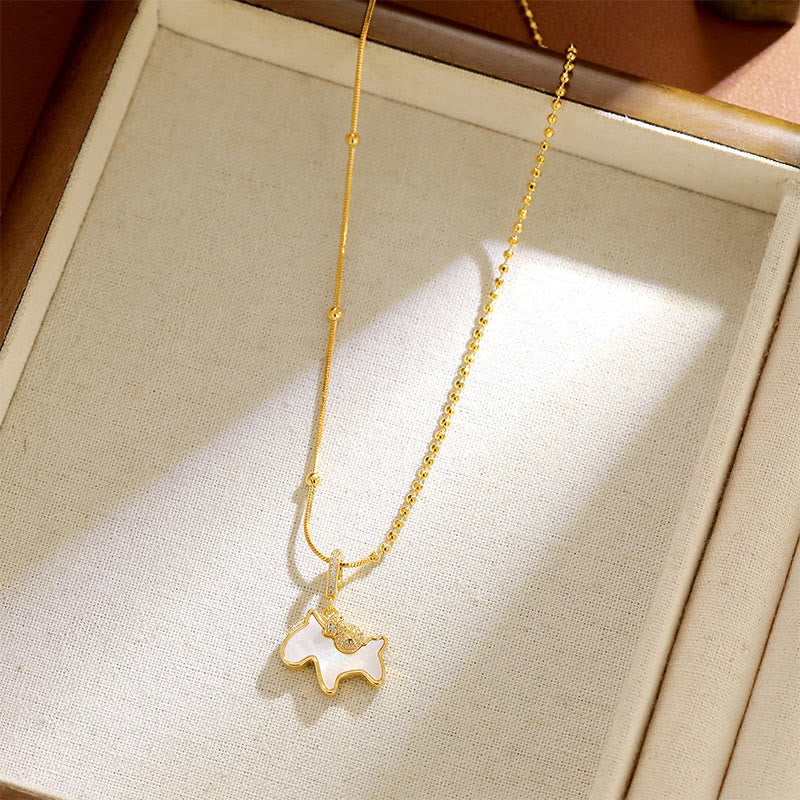 Goldkette Pferd Glückmünze Anhänger Kupfer Glück Schmuck