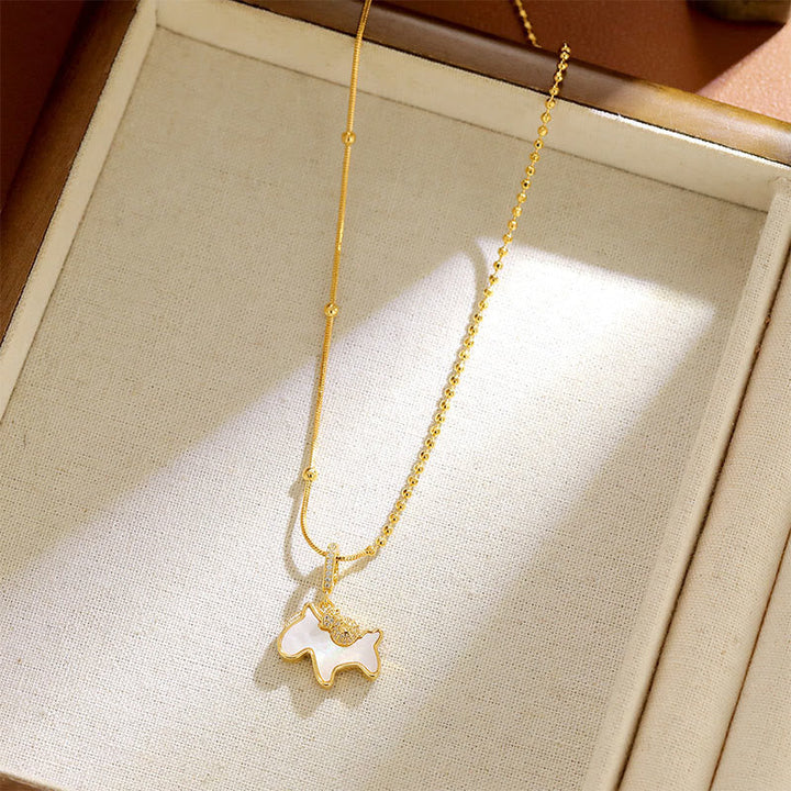 Goldkette Pferd Glückmünze Anhänger Kupfer Glück Schmuck