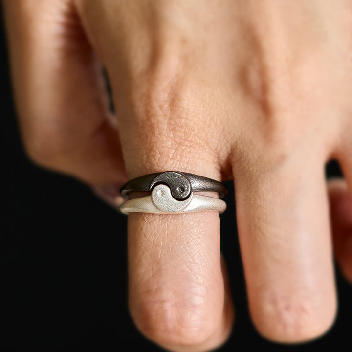 Kupfer Ring Yin Yang Harmonie getragen Balance Symbol